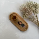 سینی با طرح نقاسی دختر با جا لیوانی