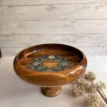 میوه خوری چوبی نقاشی‌ دست پایه‌ دار بسیار زیبا