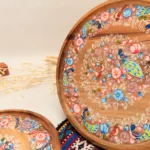 سینی چوبی با نقاشی گل و مرغ