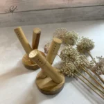ست نمکدان و فلفل‌ پاش چوبی پایه‌ گرد ضربدری