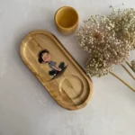 ست سینی و لیوان چوبی