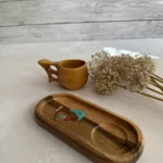 سینی سرو بیضی چوبی نقاشی‌ دست طرح پشه - تصویر 4