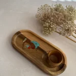 سینی سرو بیضی چوبی نقاشی‌ دست طرح پشه