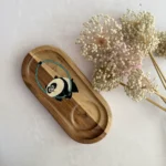 سینی سرو چوبی نقاشی‌ دست نقش پاندا با جای لیوان