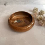 ست میوه‌ خوری پایه‌ دار و سینی چوبی نقاشی‌ دست